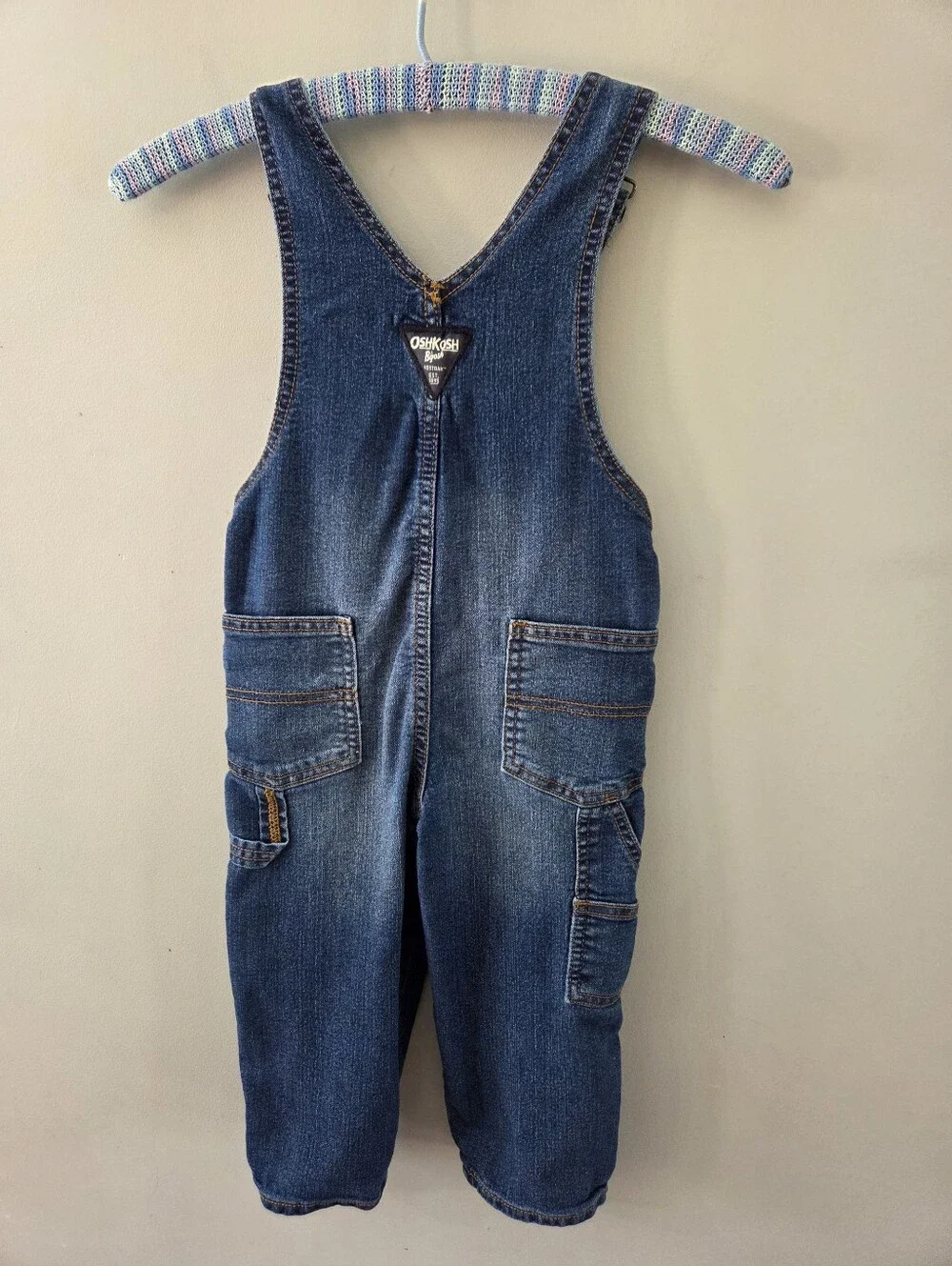Oshkosh B'gosh VESTBAK Blue Denim Overalls Toddler 3T Straps Cotton Classic
